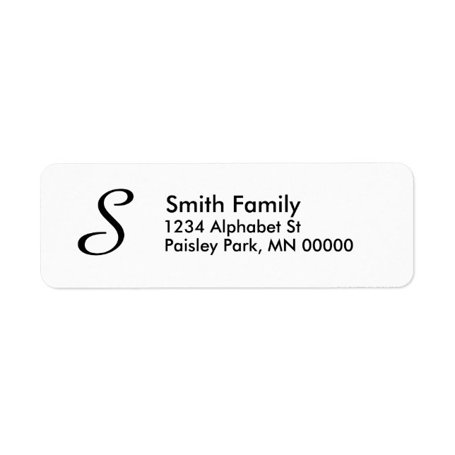 Monogram Address Label (Front)