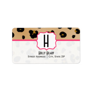 Monogram Address Label - Leopard Print