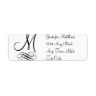 Monogram Address Labels Black and White Swirls | Zazzle