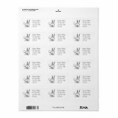 Monogram Address Labels Black and White Swirls | Zazzle
