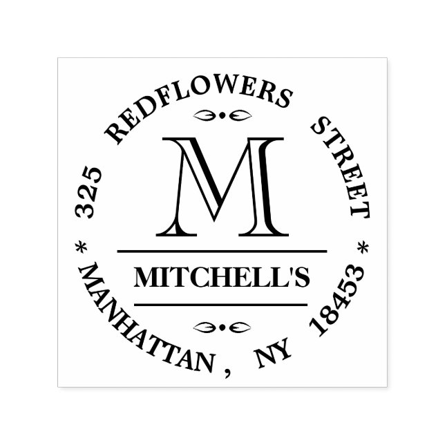 Monogram Address Wedding Stamp (Design)