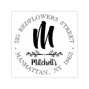 Monogram Address Wedding Stamp
