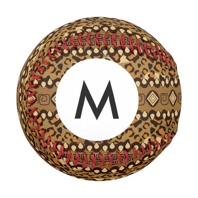 Monogram African cheetah skin pattern 2 Baseball (Front Left)