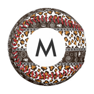 Monogram African print with cheetah skin pattern Baseball