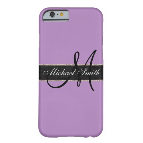 Monogram African violet Background Barely There iPhone 6 Case