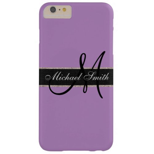 Monogram African violet Background Barely There iPhone 6 Plus Case