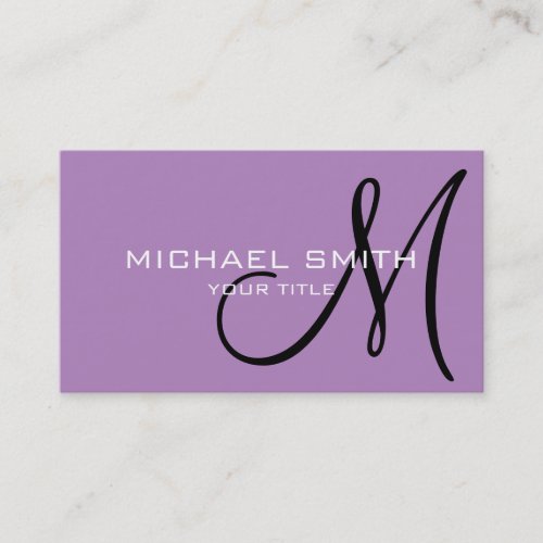 Monogram African violet color background Business Card