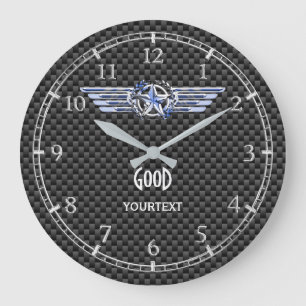 Monogram Air Pilot Chrome Like Star Wings on a Large Clock