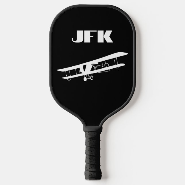 Monogram airplane flying, Aviation, minimalist Pickleball Paddle (Front)