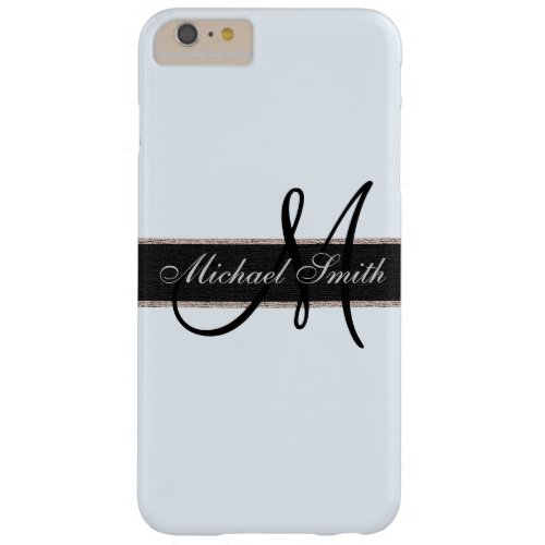 Monogram Alice blue Background Barely There iPhone 6 Plus Case