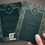 Monogram All in One QR CODE RSVP Website Wedding Foil Invitation