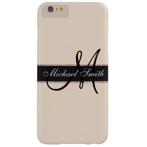 Monogram Almond Background Barely There iPhone 6 Plus Case