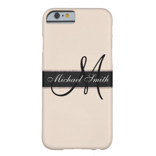 Monogram Almond Background Barely There iPhone 6 Case