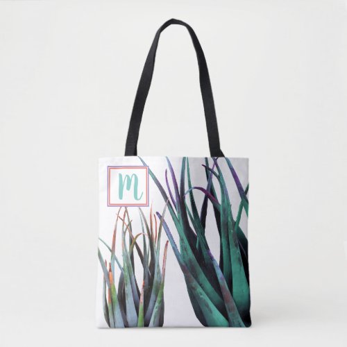 Monogram ALoe Plant Photo Tote Bag