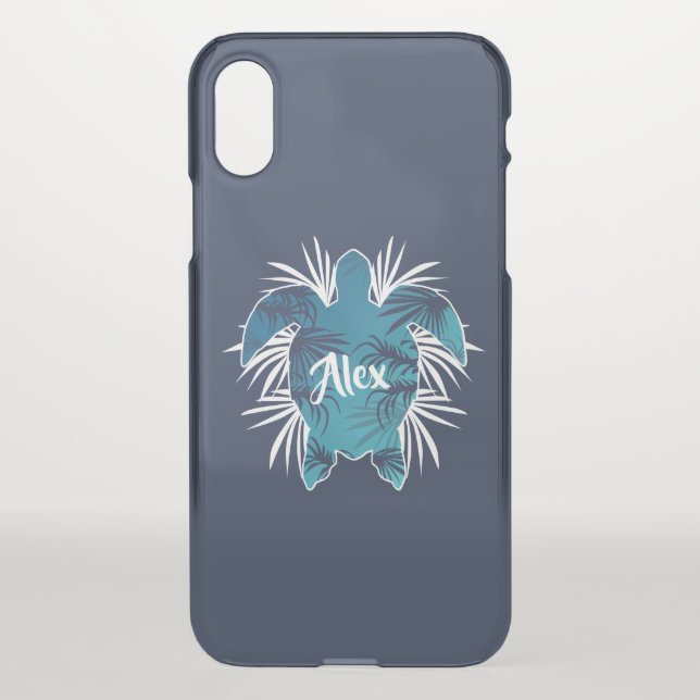 Monogram | Aloha Tropical Turtle Uncommon iPhone Case (Back)