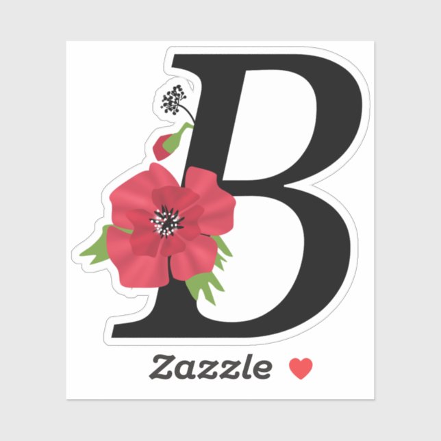 monogram, alphabet, lette Br  , floral monogram Sticker (Sheet)