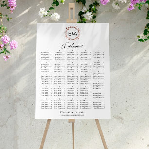 Monogram Alphabetical Seating Chart Sign Board