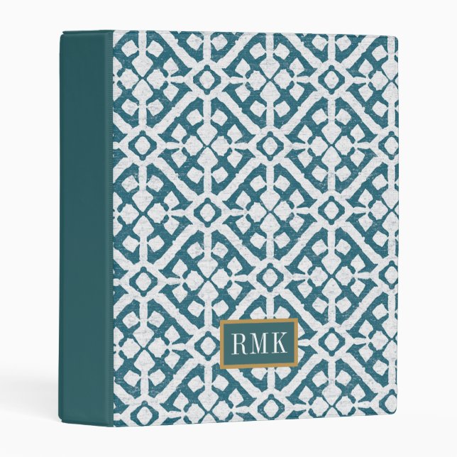 Monogram | Amadora Blue Pattern Mini Binder (Front/Spine)