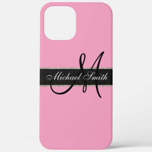 Monogram Amaranth pink Background iPhone 12 Pro Max Case