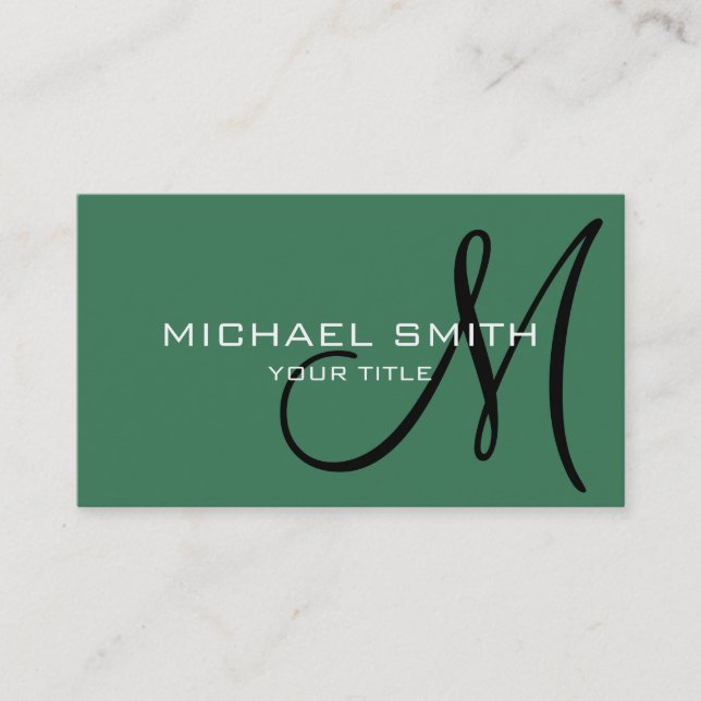 Monogram Amazon color background Business Card (Front)
