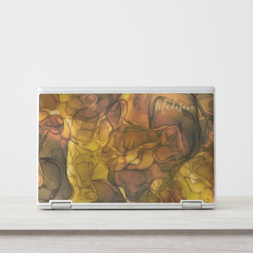 Monogram amber brown marbling dreams HP laptop skin