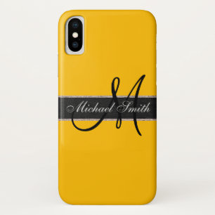 Monogram Amber Color Background iPhone X Case
