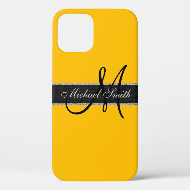 Monogram Amber Color Background Case-Mate iPhone Case (Back)