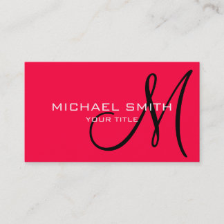 Monogram American rose color background Business Card