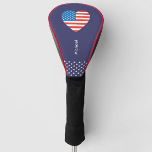 Monogram American USA Flag 4th of July Personalize Golf Head Cover