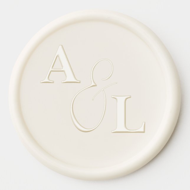 Monogram Ampersand Personalized Wedding Invitation Wax Seal Sticker (Front)