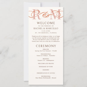 Monogram Ampersand Terracotta Wedding Program