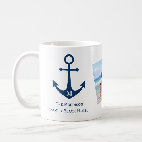 Monogram Anchor Family Beach House Coffee Mug
