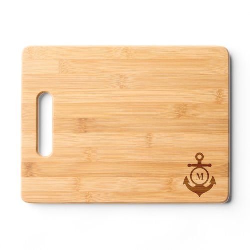 Monogram Anchor Nautical Sailor Capitan Cook Gift Cutting Board