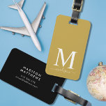 Monogram and Calligraphy with Editable Background Luggage Tag<br><div class="desc">Travel in style with this monogram luggage tag featuring a serif monogram and your name in a calligraphy script on the front. Background color on the front and back is editable, click customize to change the color Personalize it by replacing the placeholder text. For more options such as to change...</div>