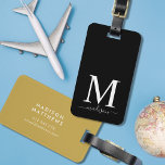 Monogram and Calligraphy with Editable Background Luggage Tag<br><div class="desc">Travel in style with this monogram luggage tag featuring a serif monogram and your name in a calligraphy script on the front. Background color on the front and back is editable, click customize to change the color Personalize it by replacing the placeholder text. For more options such as to change...</div>