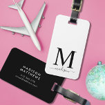 Monogram and Calligraphy with Editable Background Luggage Tag<br><div class="desc">Travel in style with this monogram luggage tag featuring a serif monogram and your name in a calligraphy script on the front. Background color on the front and back is editable, click customize to change the color Personalize it by replacing the placeholder text. For more options such as to change...</div>