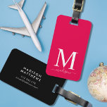 Monogram and Calligraphy with Editable Background Luggage Tag<br><div class="desc">Travel in style with this monogram luggage tag featuring a serif monogram and your name in a calligraphy script on the front. Background color on the front and back is editable, click customize to change the color Personalize it by replacing the placeholder text. For more options such as to change...</div>