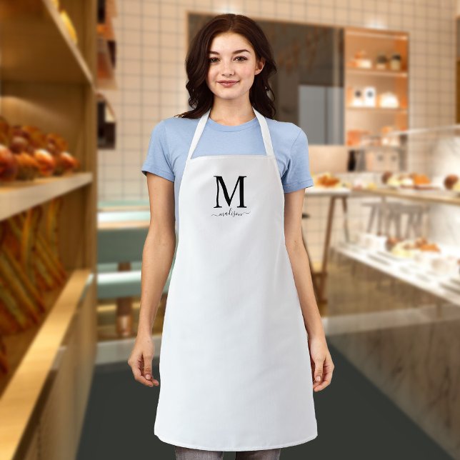 Monogram and Calligraphy with Editable Color Apron (Creator Uploaded)