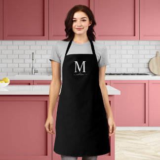 Monogram and Calligraphy with Editable Color Apron