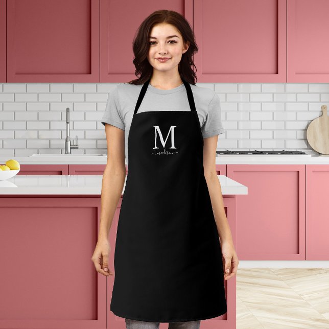 Monogram and Calligraphy with Editable Color Apron (Creator Uploaded)