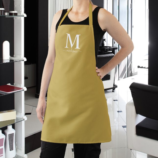 Monogram and Calligraphy with Editable Color Apron (Creator Uploaded)