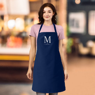 Monogram and Calligraphy with Editable Color Apron