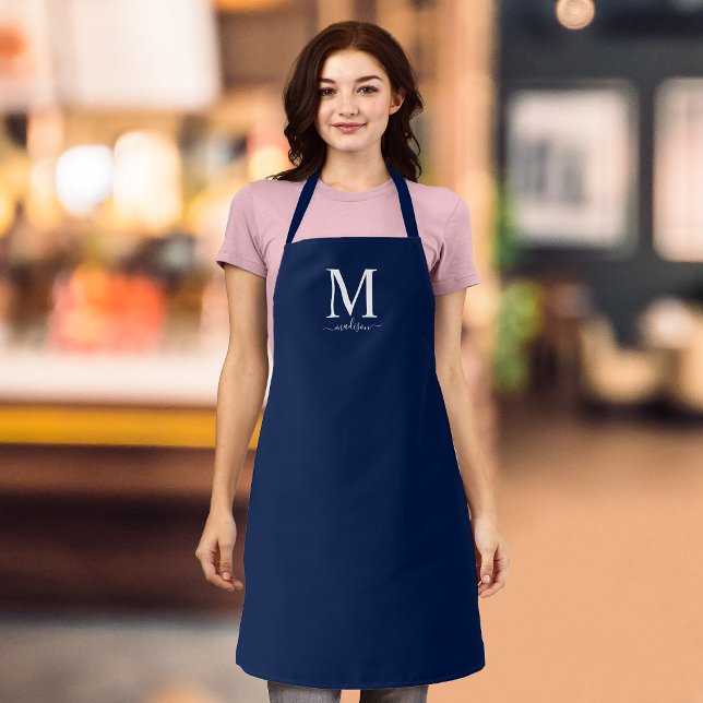 Monogram and Calligraphy with Editable Color Apron (Creator Uploaded)