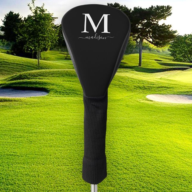 Monogram and Calligraphy with Editable Color Golf Head Cover (Creator Uploaded)