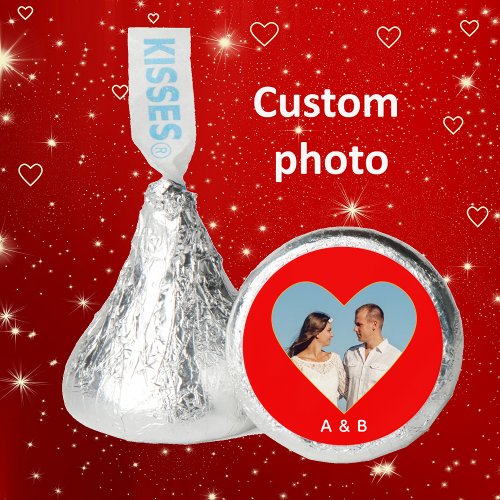 Monogram and Custom Couple Photo Love heart Hersheys Kisses