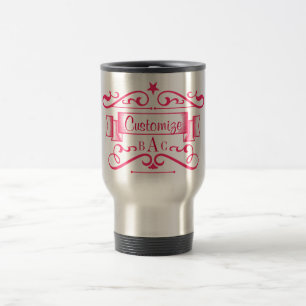 Monogram and Custom Text Travel Mug
