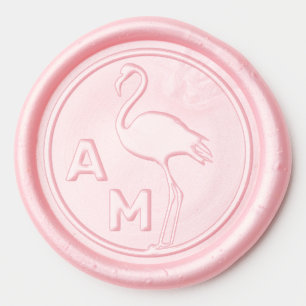 Monogram and Flamingo Wax Seal Sticker
