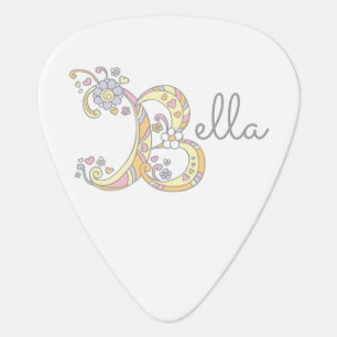 Monogram and name Bella custom guitar picks