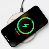 Monogram and Name Blush Pink Gray Wireless Charger (Phone)
