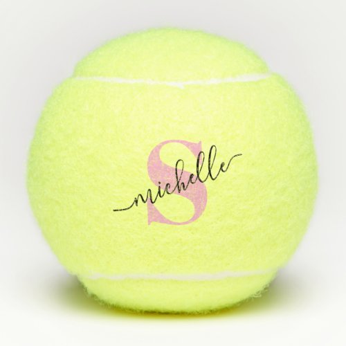 Monogram and Name Calligraphy Personalized Tennis Balls